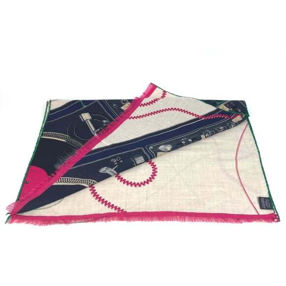 HERMES Cream Silk Scarf - Picture 12 of 15